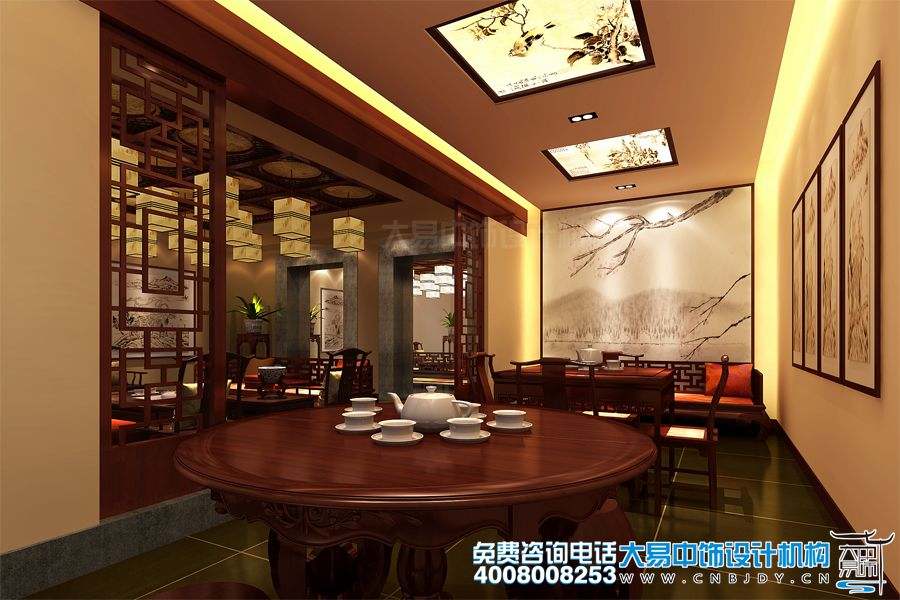 北京通州書畫會館設(shè)計效果圖及中式裝修效果圖