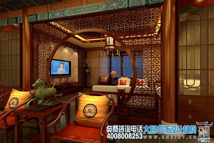 北京通州書畫會館設(shè)計效果圖及中式裝修效果圖