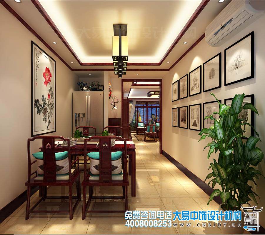 餐廳簡約中式設(shè)計(jì)效果圖