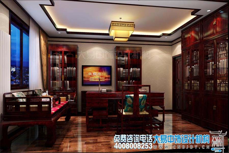 書房簡約中式設(shè)計(jì)裝修效果圖