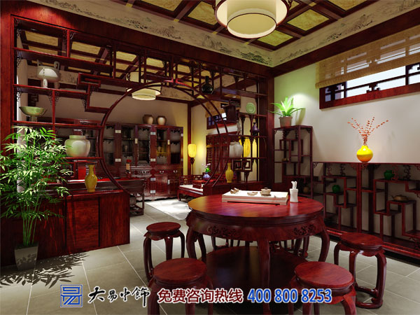 中式四合院茶室裝修設(shè)計(jì) 覓清幽之境享茶墨之韻
