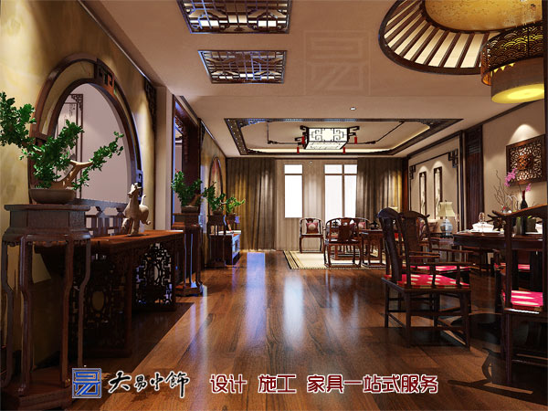 遼寧盤錦220平米別墅設計，感受中式別墅裝修的氣息